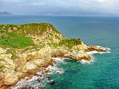 清爽风景航拍深圳海边风光背景