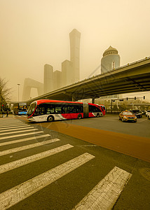 沙尘暴北京国贸背景图片