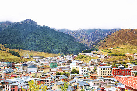 甘南郎木寺小镇背景