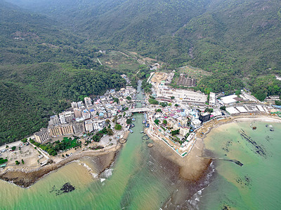 深圳平安航拍深圳杨梅坑海边风光背景