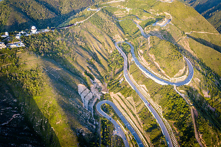 临潼骊山盘山路航拍图片