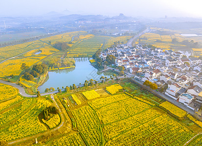 南京高淳国际慢城油菜花与乡村航拍高清图片