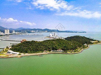 珠海野狸岛航拍珠海海上野狸岛背景