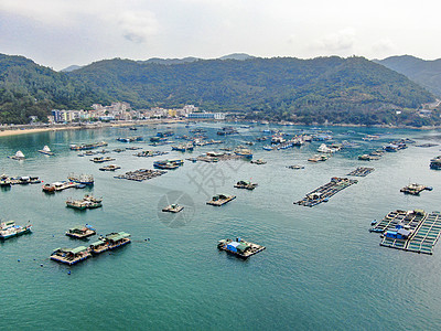 航拍海鲜养殖基地图片