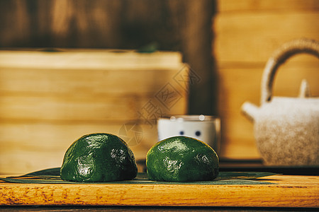 清明节美食青团特写高清图片