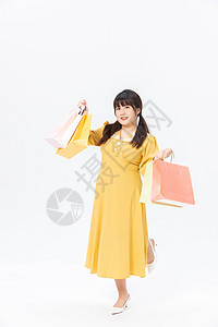 购物中的肥胖女性背景图片