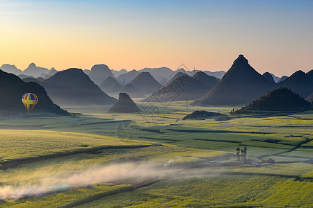 罗平油菜花云南曲靖罗平风光背景