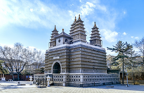 金刚葫芦娃呼和浩特五塔寺春季外景背景