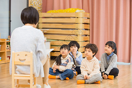 儿童阅读幼儿园老师给小朋友们上课背景