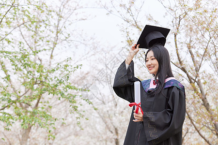 毕业季樱花清纯可爱少女高清图片