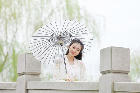 古风汉服樱花美女游园背景