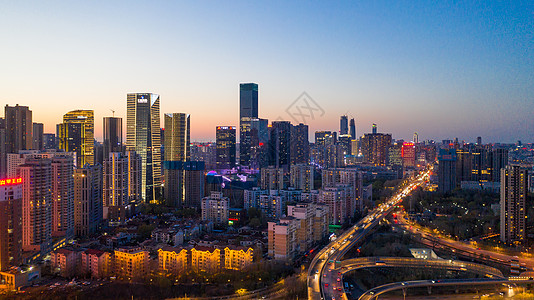 夜景大街沈阳城市风光青年大街CBD夜景背景