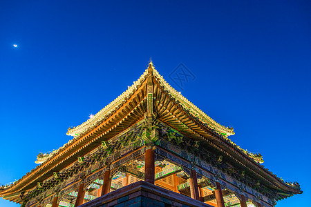 北京大气夜景古建筑故宫图片