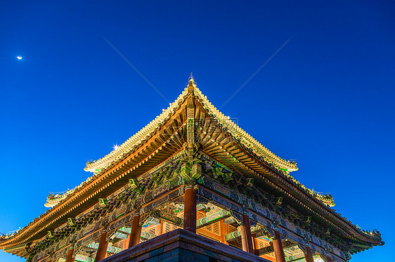 北京大气夜景古建筑故宫图片