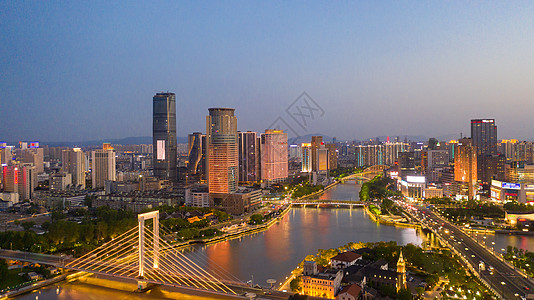 创意航拍宁波城市风光夜景航拍背景