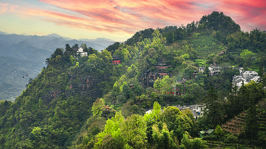 皖南风光安徽皖南休宁齐云山自然风光背景