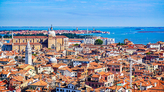威尼斯城市风光航拍背景图片