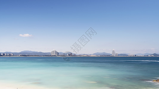 海滨风景区海南三亚5A风景区蜈支洲岛沙滩大海背景