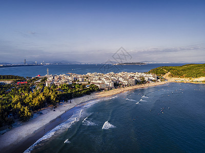 海南三亚冲浪胜地后海航拍图片