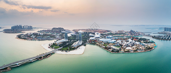 海南海口海南瞻洲市海花岛景区航拍背景