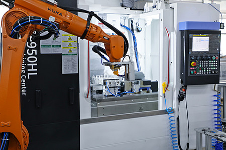 智能制造之工业机器人机床高清图片