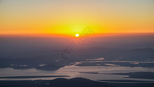 江西九江江西庐山观看鄱阳湖日出背景