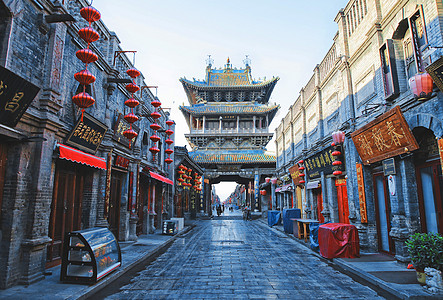 平遥地标建筑市楼高清图片