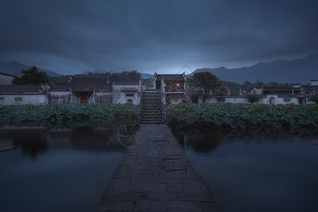 长城水墨水墨宏村背景