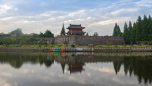 古城门湖北荆州古城背景