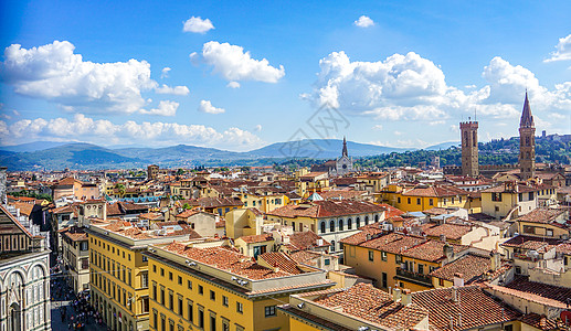 意大利蓝天俯瞰佛罗伦萨城市风光背景