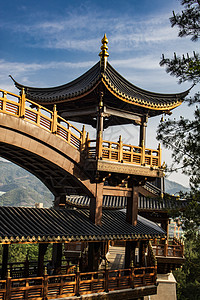 浙江义乌乌镇鸡鸣阁背景