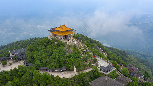 武汉黄陂木兰山古建筑背景