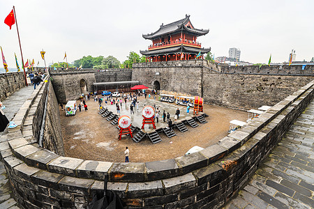 古代建筑荆州古城：宾阳楼背景