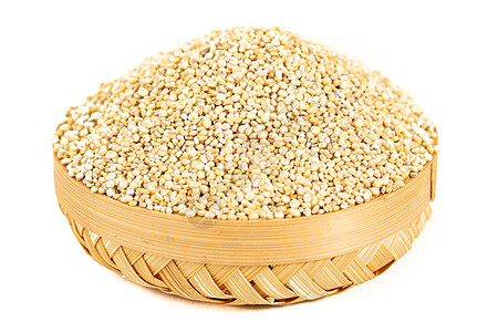 白藜麦白背景上的米高清图片
