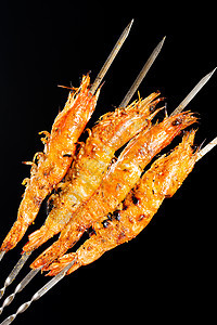 烤大虾肉串高清图片素材