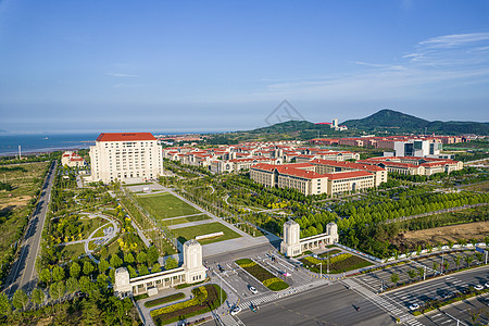 山东大学青岛校区航拍背景