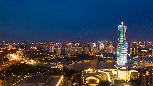 郑州城市风光大玉米夜景郑州航拍高清图片素材