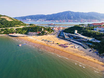 夏季海滩连云港连岛海滩沙滩背景