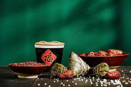 红枣红豆中国风端午节粽子背景