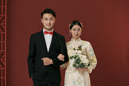 传统中式结婚照背景