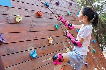 健身训练儿童体验攀爬墙背景