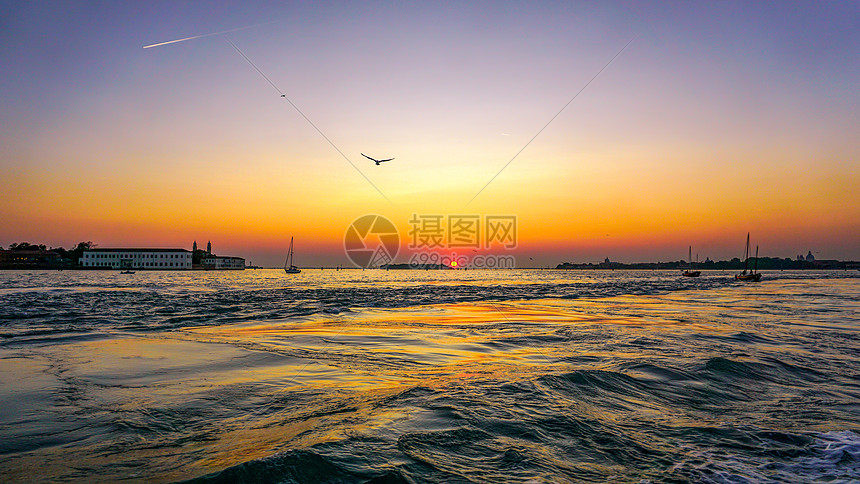 海上日落风光图片