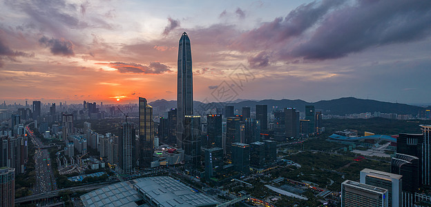 晚霞深圳平安大厦图片