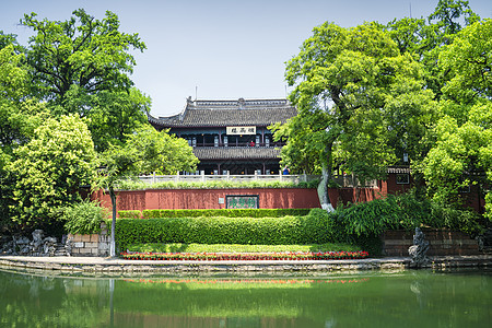 浙江5A风景区南湖湖心岛风雨楼背景图片