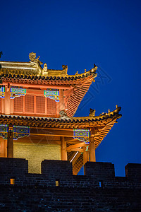 襄阳城墙临汉门夜景图片