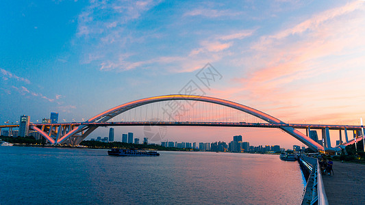 上海徐汇滨江卢浦大桥夜景背景