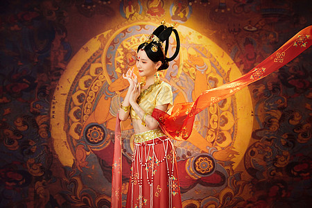中国风古典敦煌美女乐姬图片