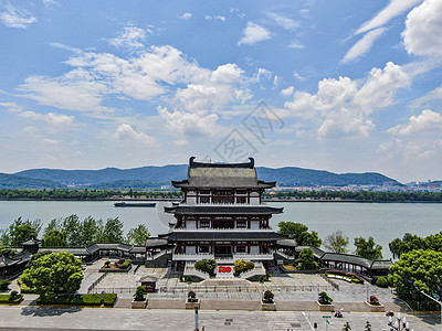 航拍湖南长沙杜浦江阁历史文化古建筑图片