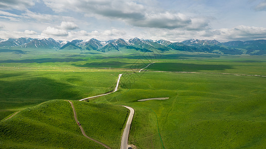 那拉提风风景5A景区航拍新疆那拉提空中草原景观区自然风光背景