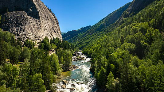 旅游宣传航拍5A景区新疆可可托海景区自然风光背景